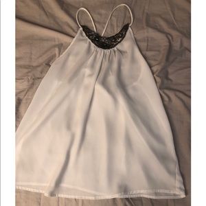 White Top w Black/Brown Beading